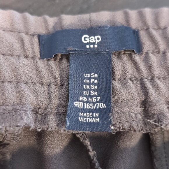 GAP Flowy Ankle Pants Cuffed Pull On Trousers Elastic Waist Graphite Gray - Picture 11 of 13